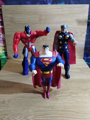 Bundle 2013 Justice League Superman 10'' Marvel Titan Thor 12''Optimus Prime 11.5''