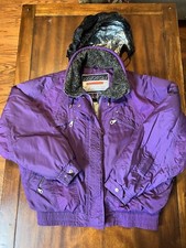 Vtg Nevica Ski Jacket Thermulate Xps 25 Full Zip Fur Collar Size 10 Medium