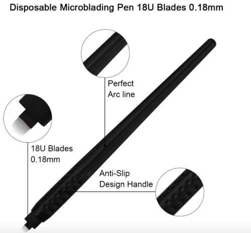 10pcs Disposable Microblading Tattoo Pen Blade U18, C14 with Sponge - PMU Supply - Picture 9 of 14