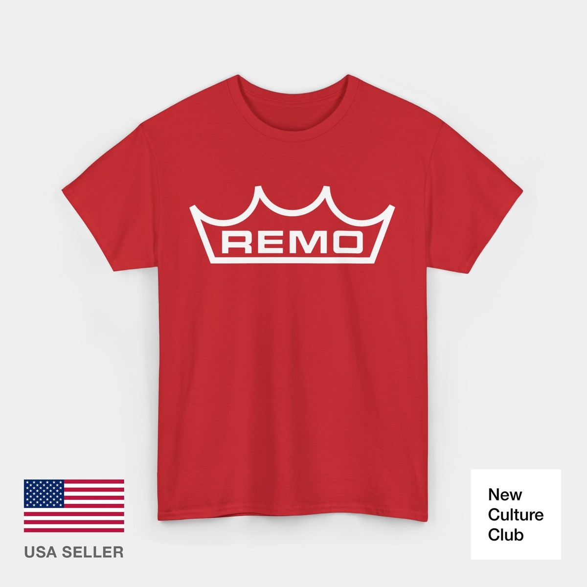 トップス remo. Remo Drums T Shirt USA Musical Percussion Black White Inspired