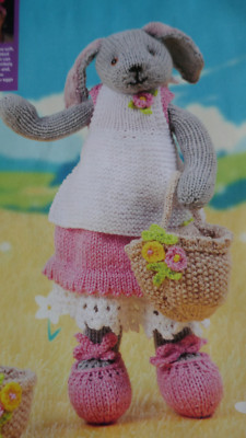 Strickanleitung schön gekleideter Hase in D.K. -16 Zoll groß