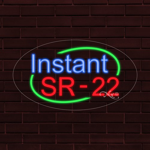 NEU "INSTANT SR-22" mit RAND OVAL 28x16x1 ZOLL LED FLEX FENSTER INNEN SCHILD 34374 - Bild 1 von 1