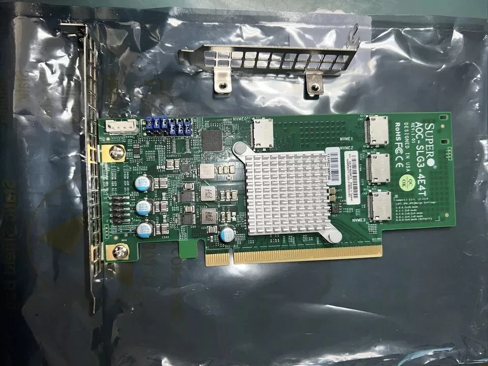 New Supermicro AOC-SLG3-4E4T 4 Port NVMe PCIE X16 - Image 2 of 2