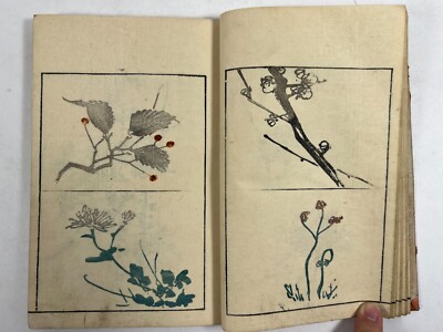 LIVRE IMPRIMÉ JAPONAIS sur bois « Korin Moyo » vol.2 Furuya Korin 1907