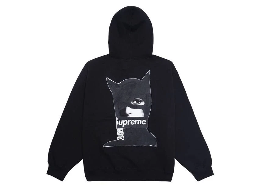 Sweat à capuche noir Supreme Catwoman