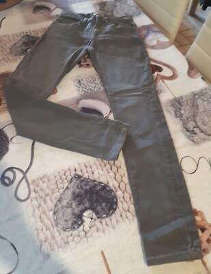 Pantalon Chino ZARA Pour Garçon - Tailles 3-4 Ans Réglable - Coton Beige Et Gris - Occasion Très Bon état