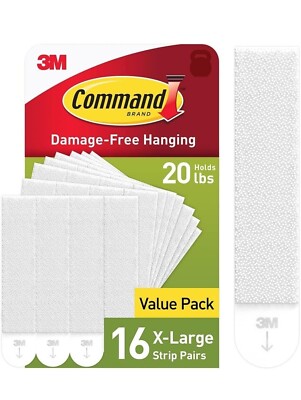 Command 20 Lb XL Heavyweight Picture Hanging Strips Damage Free Hanging New...