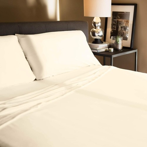 Malouf Tencel Eco-Friendly Botanical Fiber 300 Thread Bed Sheets (King / Ivory) - Picture 2 of 3