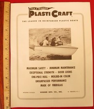 VINTAGE PLASTI CRAFT PLASTIC PLASTICRAFT BOAT BROCHURE TRENTON NJ RARE !!