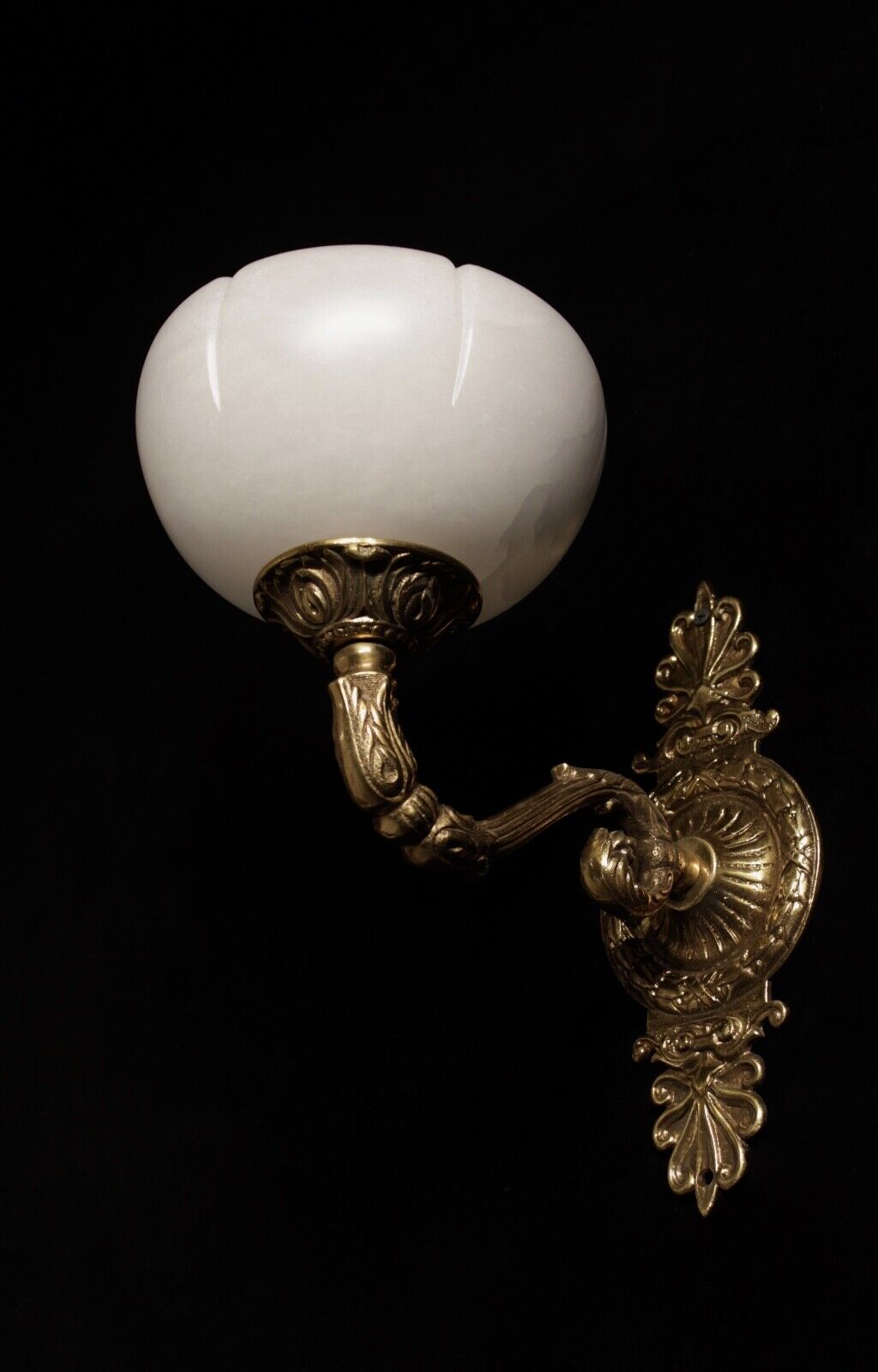 single  wall sconces antique style  solid bronze and real spanish alabaster 