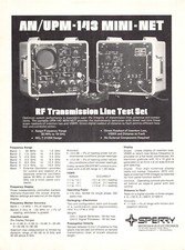 Sperry Electronics AN/UPM-143 Mini-Net RF Trans Line Test Set De Colección Mag Print Ad