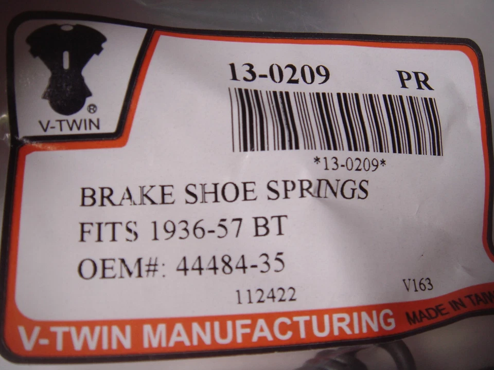 Harley Brake Shoe Springs Front Mechanical 41-68 FL 55-65 FLH V-Twin 13-0209 E7 - Image 3 of 4