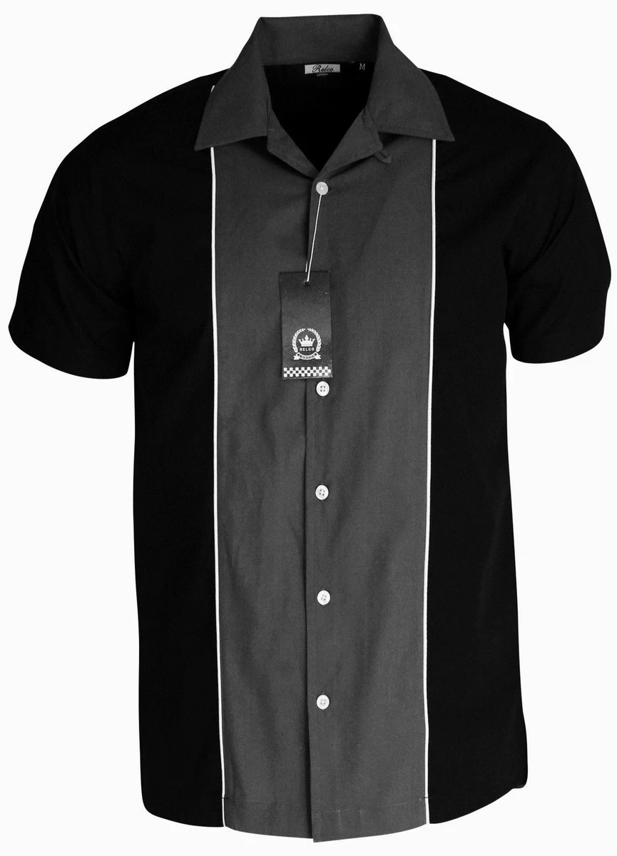 Relco Men s Black Bowling Open Neck Vintage Ten Pin 1950 s