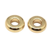 Brass flat round bead spacers Gold color 1mm hole 5X2mm