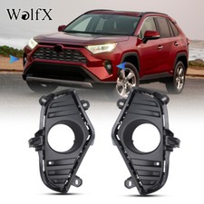 Fog Lights Bezels Trim Black Covers Frames For 2019-2024 Toyota RAV4 Left+Right