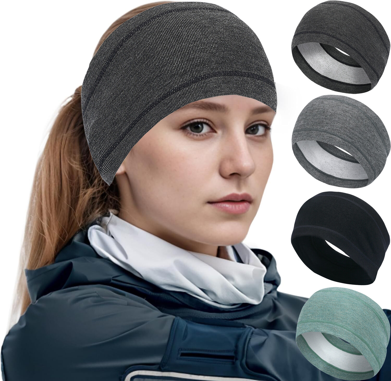 Winter Headband Fleece Warm Ear Muff Sweatband for Cold Weather Running Cycling