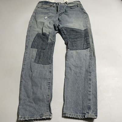 Levis 501 Selvedge Womens Distressed Patch Work Jeans Skinny 27 x 28 NWT  $248