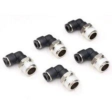 5PCS 3/8" OD x 1/4" NPT Elbow Push-to-Connect Air Fittings 90° Tube Connector