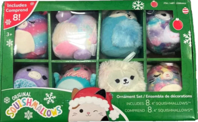 Squishmallows Christmas Ornament Set of Plush 4