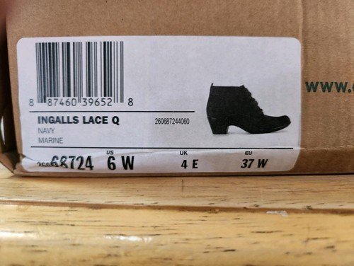 Clarks Ingalls Lace Navy Marine boots 6w - Picture 4 of 5