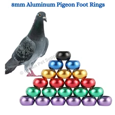 Aluminium 8mm Leg Rings Band Foot For Bird Bantam Chicks Quail Pigeon Doves