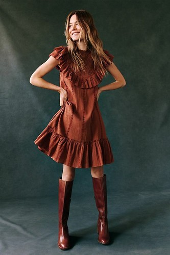 Anthropologie Lesly Ruffled Mini Dress 