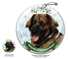 Leonberger Bellyrubs and Christmas Kisses Holiday Ornament
