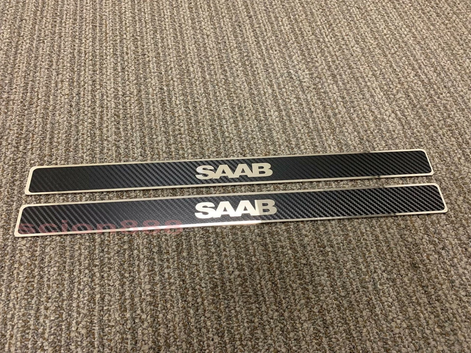 For SAAB Models Carbon Fiber Style Door Sill Scuff Plate Sills (2pcs) - Image 2 of 2