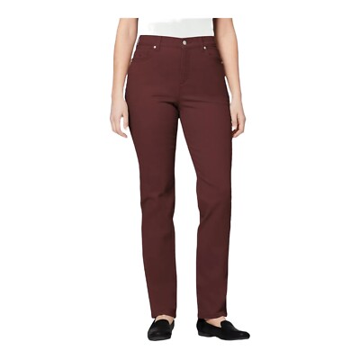 Gloria Vanderbilt Womens Amanda Tapered Slimming Jeans Velvet Wine 10 AVG.