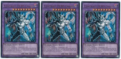 3x Kontrast-HELD Chaos - (SDHS-DE041 - Unltd Ed - Ultra Rare) - NM - Yugioh