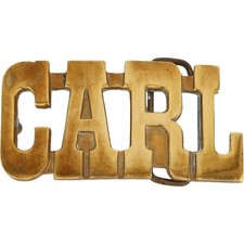 New Brass Carl Carlton Carleton Carlos Name Hippie 70s NOS Vintage Belt Buckle