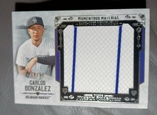2015 TOPPS MUSEUM COLLECTION MOMENTOUS MATERIAL CARLOS GONZALEZ JUMBO RELIC /50
