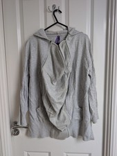 Seraphine Grey Marl Maternity/Nursing Waterfall Cardigan/Hoodie Jumper - Size M