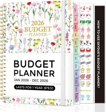 2026 Budget Planner, January 2026 - December 2026, Monthly FloraPink
