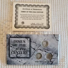 U.S. Dimes of the 20th Century 3-Coin Set in Holder w/ Silver