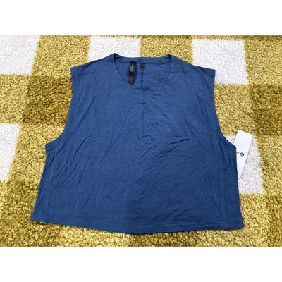 Lululemon Lab Esker Cropped Tank Iron Blue INBU LW1CI3S Womens Size Medium NWT