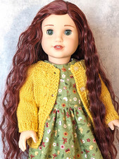 Custom American Girl Doll, with Dark Auburn Hair and Sweater Outfit!