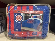 CHICAGO CUBS FULL/QUEEN COMFORTER AND SHAM 3PC SET POLY MLB NEW SEALED
