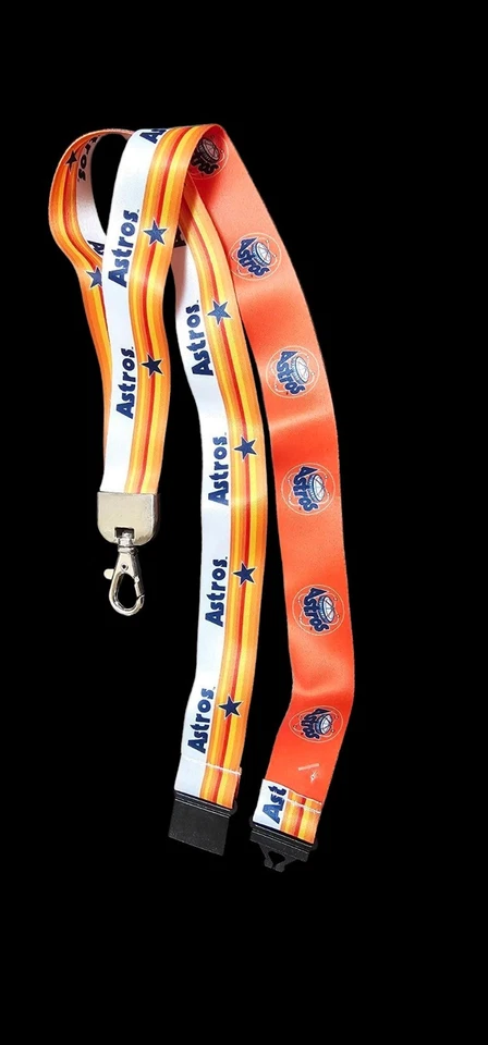 Houston Astros Lanyard Keychain Iconic Rainbow Cooperstown MLB Licensed New - Image 3 of 3