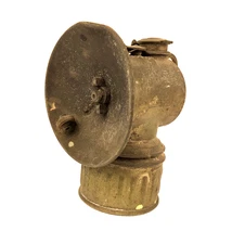 Vintage Justrite Carbide Miners Lamp  Antique Coal Miner Light