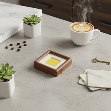 Wooden Mini Magnetic Photo Frame with Desktop Stand for Small Photos and Cards