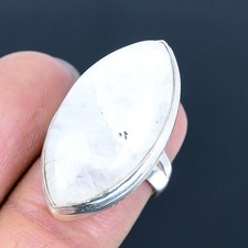 Rainbow Moonstone Handmade 925 Sterling Silver Jewelry Ring US Size 6