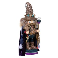 Kurt Adler 15" Hollywood Wizard Nutcracker with Owl, Purple