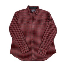 Polo Ralph Lauren Classic Western Red Plaid Flannel L/S Button Shirt Mens Size L