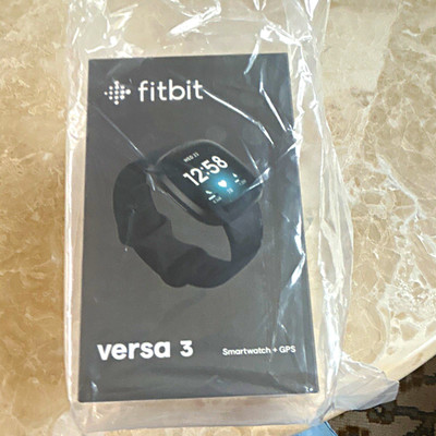Fitbit Versa 3 GPS Smartwatch Black 40mm Silicone Band 4GB Unlocked