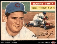 1956 Topps #179 Harry Chiti Grey Back Cubs COMMON VARIATION 3.5 - VG+