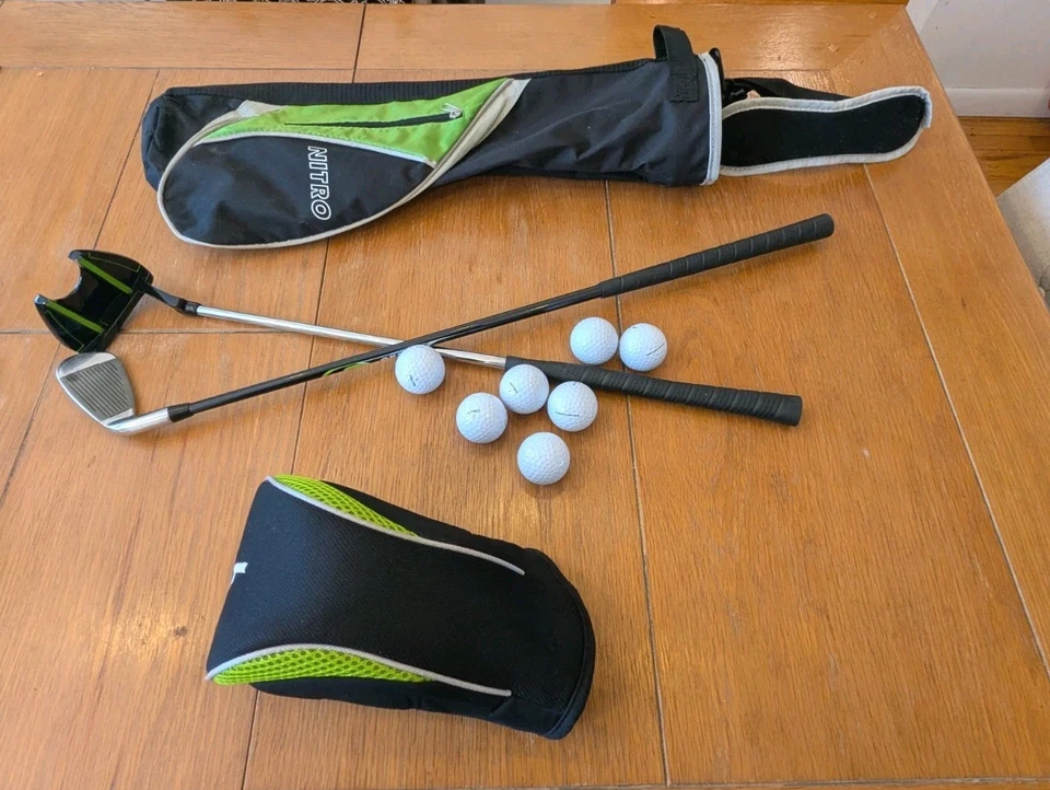 Сумка и клюшки для гольфа Nitro Crossfire JR FLEX, мячи и т. д. набор из 11 предметов бывшие в употреблении  - Изображение 2 из 4