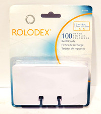 Rolodex 100 Refill Cards Contact Rotary Cards White 67558 Unruled 2 1/4 X 4" NEW