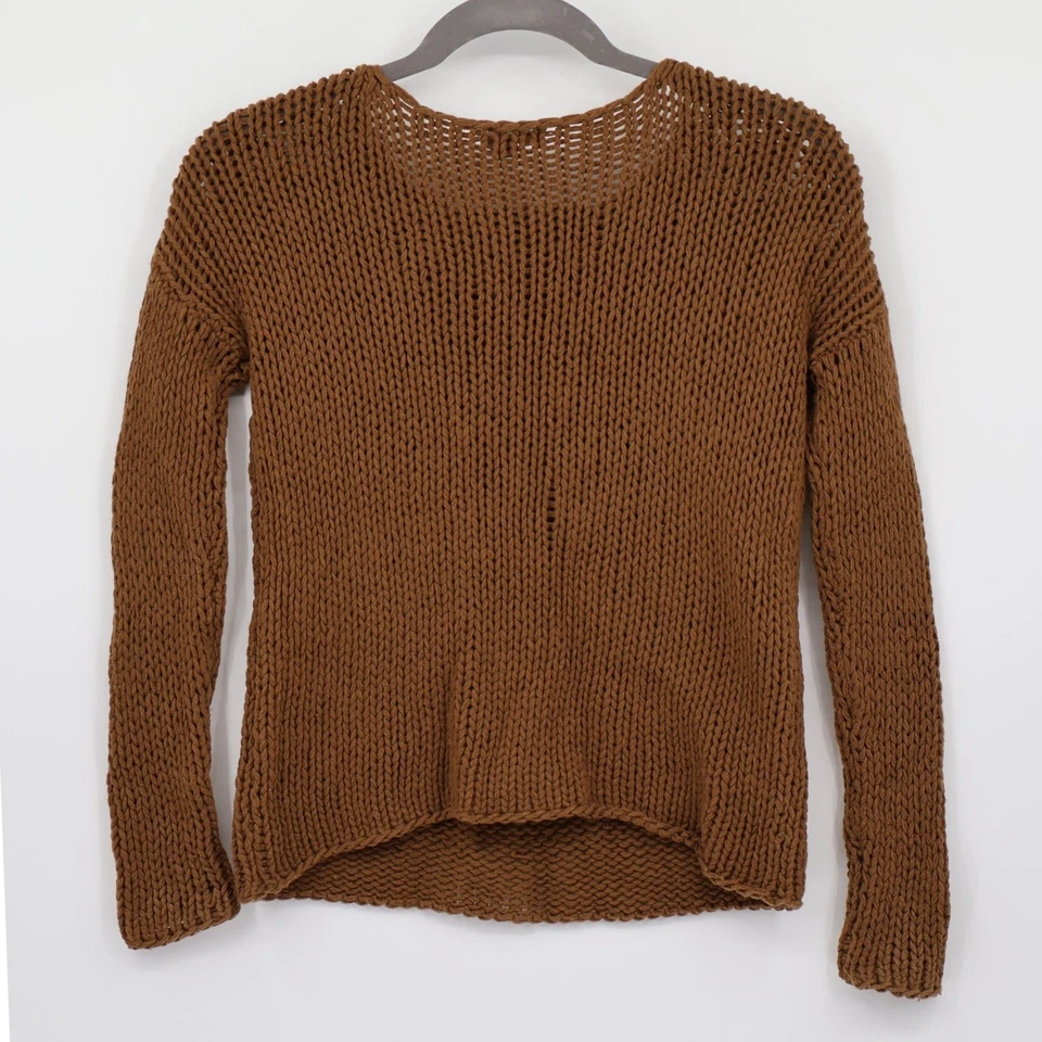 Suéter de punto grueso de lana Vince para mujer M bronceado capas Lagenlook cápsula informal Foto 3 de 4
