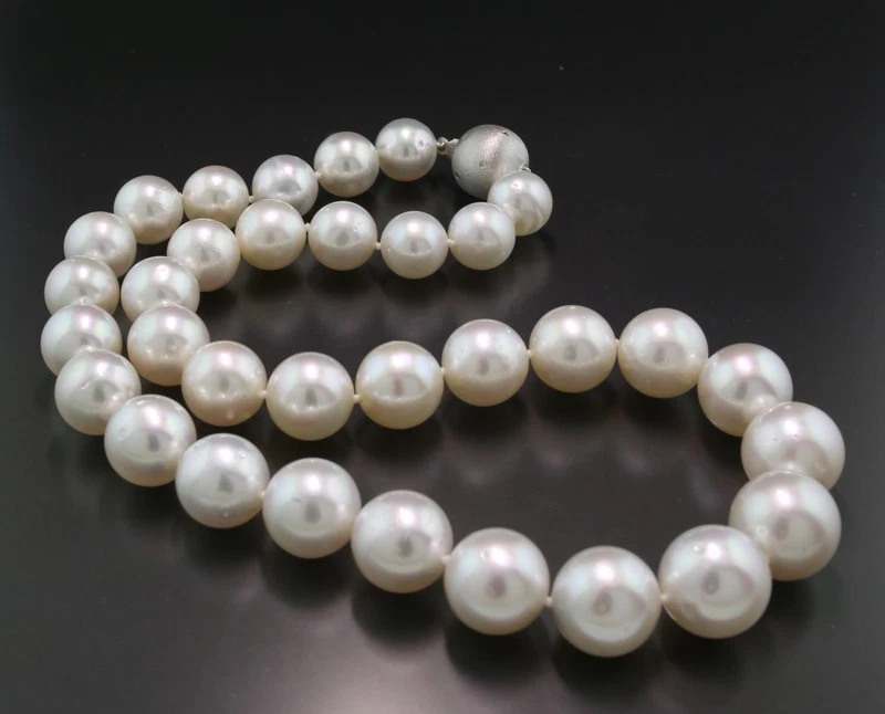 Südseeperlenkette weiß 11-14,5 mm Spitzen-Lüster Diamanten 585 WG Wert € 27.000